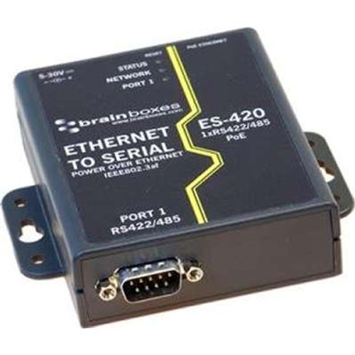 Brainboxes ES-420 - Power Over Ethernet 1RS422/485 IEEE802.3AT & 3AF Poecompatible