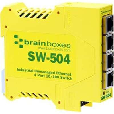 Brainboxes SW-504-X100M - Industrial Ethernet 4 Port Switch DIN Rail Mountable 100-Pack