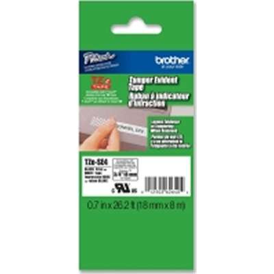 Brother TZESE4 - TZe-SE4 3/4" P-Touch Tamper-Evident Label Tape Black on White