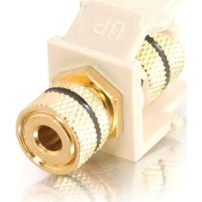 C2G 3818 - Snap-In Black Banana Jack F/F Keystone Insert Module - Ivory