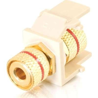 C2G 28741 - Snap-In Red Banana Jack F/F Keystone Insert Module - White