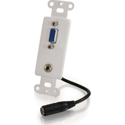 C2G 37091 - Decorative HD15 VGA + 3.5mm Wall Plate Insert - White
