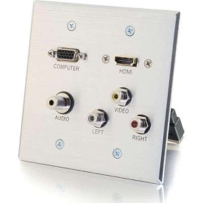 C2G 39704 - Double Gang HDMI/3RCA/3.5/VGA Wp Al