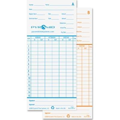 C2G 42415 - Pyramid Time Systems 100-pack Time Cards for Pyramid 2600/2650