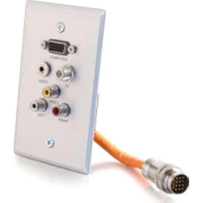 C2G 60035 - RapidRun Single Gang Integrated VGA (HD15 + 3.5MM + RCA A