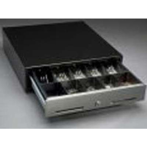 C2G 2186-6400-9090 - NCR Black Compact Cash Drawer with US Till Kit Stainless Steel FR