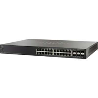 Cisco Systems SG500X-24P-K9-NA - SG500X-24P 24-Port Gig PoE + 4-Port 10-Gig Stackable Managed Switch
