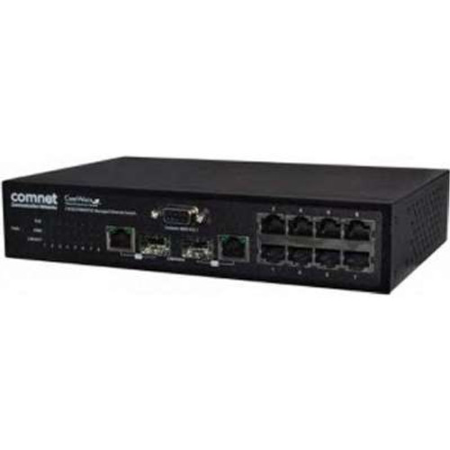 Comnet CWGE2FE8MSPOE+ - Comm Managed Ethernet Switch with PS 8 10/100TX PoE+ 2 100/1000FX SFPS