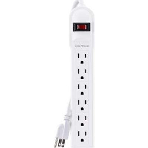 CyberPower CSB606W - 6FT CSB606W Surge Protector CRD 6 Out 900J EMI/RFI White 50K Ceg