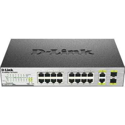 D-Link Systems DES-1018MP - 16 Port 10/100 Unmanaged PoE Software with 2 SFP Combo Ports