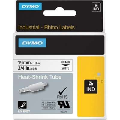 DYMO 18057 - RhinoPRO 3/4" x 5' Heat Shrink Tube - Black on White