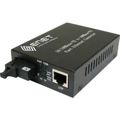 ENET ENMC-FGETP-SMF - 1 Port 10/100/1000 PoE to 1 Port SC Single-Mode 20KM Media Converter