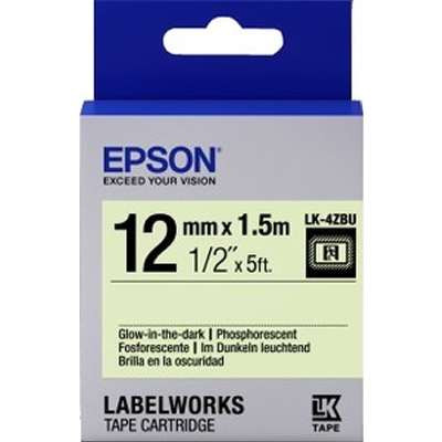 EPSON LK-4ZBU - Label Works Labels Standard Black/Glow In The DRK 12MM Tape Cart