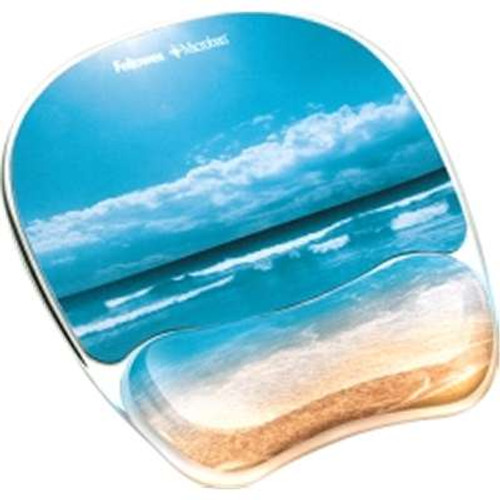 Fellowes 9179301 - Photo Gel Mouse Pad and Wrist Rest with Microban - Sandy Beach