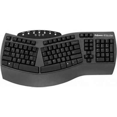 Fellowes 98915 - Split Design Keyboard with MICROBAN Protection - Black