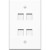 4XEM 4XFP04KYWH - 4 Port Keystone face Plate White