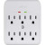 Belkin BSQ600BGW - 6OUT Wall Mnt Surge Protector 75K 900J 43DB White Clamshell