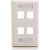 C2G 3413 - 4-Port Single Gang Multimedia Keystone Wall Plate - White