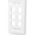 C2G 3414 - 6-Port Single Gang Multimedia Keystone Wall Plate - White