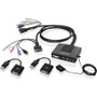 IOGEAR GCS982DPKIT - 2 Port Dual-Link DVI & DP Cable KVM Kit with 2.1 Audio