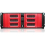 iStarUSA D-407LSE-RD-TS859 - Case D-407LSE-RD-TS859 Rackmount 4U High Performance with 8 inch Touch Screen LCD Red