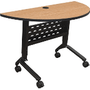 MooreCo90282-7928-BK - Nido Height Adjustable Flipper Table - 6024 Table Oak Top