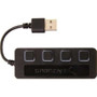 SabrentHB-UMLS - 4 Port USB2.0 Hub with Power Switch Transfer Speeds Up to 480MBPS