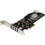 StarTech.com PEXUSB3S42V -  4-Port PCI Express USB 3.0 Card with 2-Dedicated 5Gbps Channels - UASP - SATA/LP4