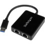 StarTech.com USB32000SPT -  2 Port USB 3 Gigabit Ethernet LAN Adapter 10/100/1000