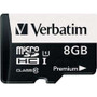 Verbatim 44081 -  8GB 44081 microSDHC Class 10 Premium Memory Card with Adapter