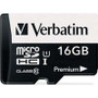 Verbatim 44082 -  16GB microSDHC Card Class 10 with Adapter