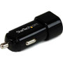 StarTech.com USB2PCARBK -  Dual-Port USB car Charger - 17W/3.4A - Black