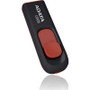 ADATA Technology AC008-64G-RKD - ADATA C008 64GB Capless Sliding USB 2.0 Flash Drive Black/Red