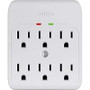Belkin BSQ600BGW - 6OUT Wall Mnt Surge Protector 75K 900J 43DB White Clamshell