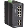 Black Box LIE1014A - Industrial Managed Gigabit Ethernet PoE+ Switch - (8 RJ-45 (4 SFP