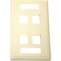 C2G 3713 - 4-Port Single Gang Multimedia Keystone Wall Plate - Ivory