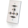 C2G 41040 - HDMI HD15 VGA RCA Audio/Video and 3.5MM Wall Plate - Brushed Aluminum