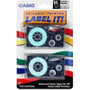 Casio XR18WE2S - XR-18WE2S 18MM Black Ink White Tape 2-pack