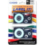 Casio XR-18X2S - XR-18X2S 18MM Black Ink Clear Tape 2-pack