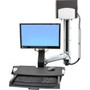 Ergotron 45-270-026 - Styleview Sit-Stand Combo System with Worksurface Medium Silver CPU Holder