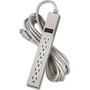 Fellowes 99026 - 6-Outlet Power Strip with 15FT Cord - Platinum