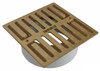 NDS  5" Square Satin Brass Grate w/PVC Collar 913B