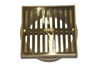 NDS  6" Square Polished Brass Grate w/Styrene Adaptor 922PB