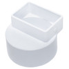 PVC 4" x 6" x 6" DWV Downspout Adapter Offset (DSA x Hub)