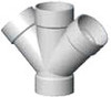 6" x 6" x 4" x 4" PVC SDR35 Solvent Weld Double Wye (SxSxSxS)