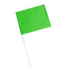 4" x 5" Marking Flags Fluorescent Green - 30" Wire Staff (100)