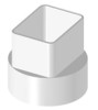2" x 3" x 4" PVC SDR35 CENTERED Downspout Adapter x Hub