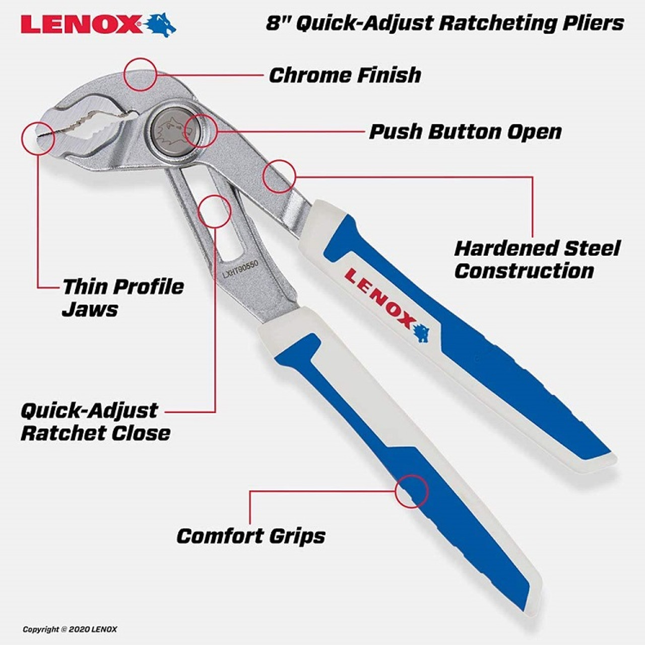 Lenox 10 Pliers Wrench with Smooth Parallel Jaws LXHT90540 - The Drainage  Source