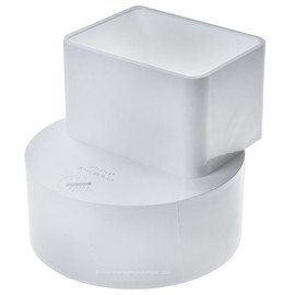 PVC 2" x 3" x 4" SDR35 Downspout Adapter Offset (DSA x Hub)