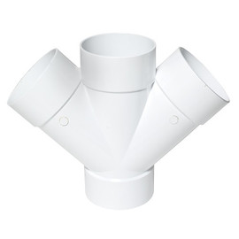 6" x 6" x 6" x 6" PVC SDR35 Solvent Weld Double Wye (SxSxSxS)